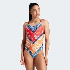 Adidas x FARM Rio Swimsuit Sporty Elegance Tropical Streetwear Bodysuit • Size 8